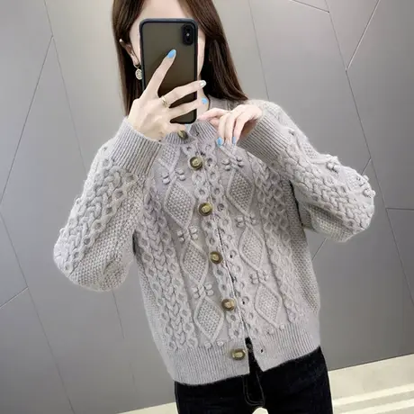 早春款女士针织开衫上衣秋装2023年新款欧货爆款洋气毛衣外套春秋图片