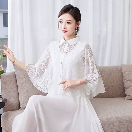 复古披风女夏季配裙子外搭蕾丝小外套搭配旗袍宽松斗篷仙气披肩女商品大图