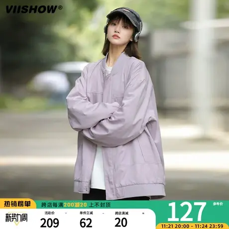 VIISHOW飞行员外套男春秋季日系复古休闲工装宽松潮牌夹克棒球服图片