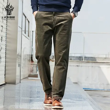 大牛传说2025年新款春秋灯芯绒休闲裤男宽松直筒百搭加肥加大码裤图片
