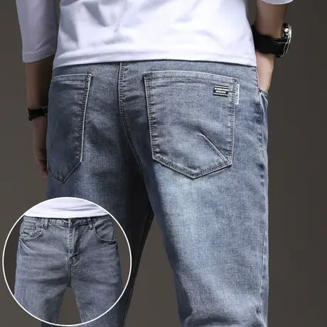 春季牛仔裤男士2024年新款弹性弹力宽松直筒休闲长裤子男裤春秋款商品大图