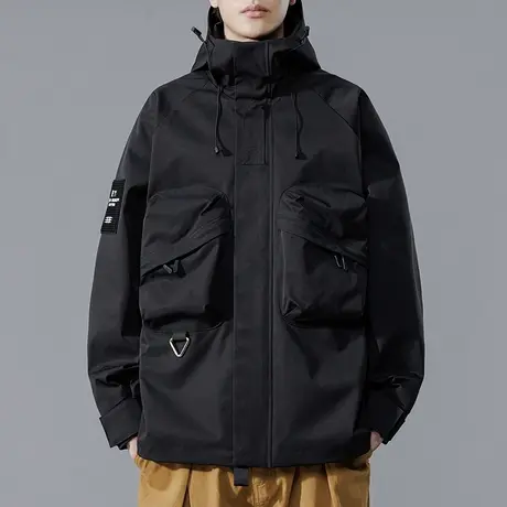 春秋款机能风情侣户外冲锋衣工装连帽外套男士登山服川藏旅游夹克商品大图