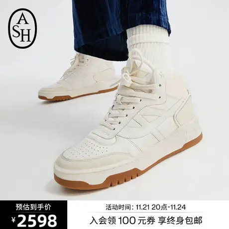 ASH女鞋2024春季新款BONO休闲运动鞋女潮厚底网孔透气白色高帮鞋商品大图