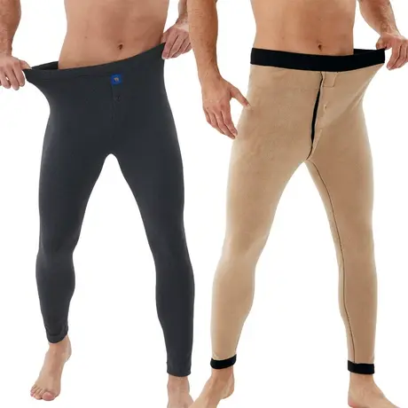 加绒加厚男士保暖裤发热驼绒棉裤德绒磁疗贴片打底毛裤秋裤商品大图