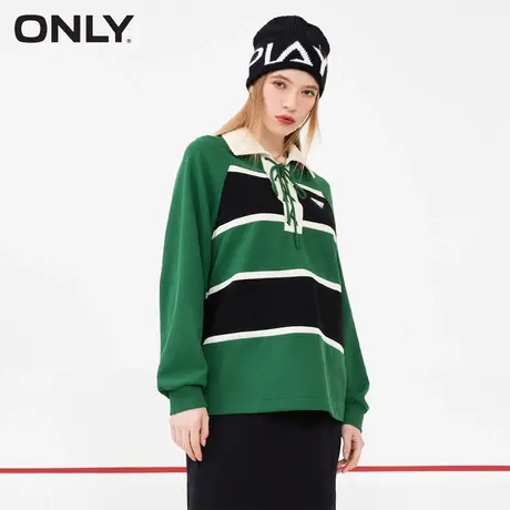 【CC家居控】ONLY夏季时尚休闲百搭翻领宽松抽绳卫衣女商品大图