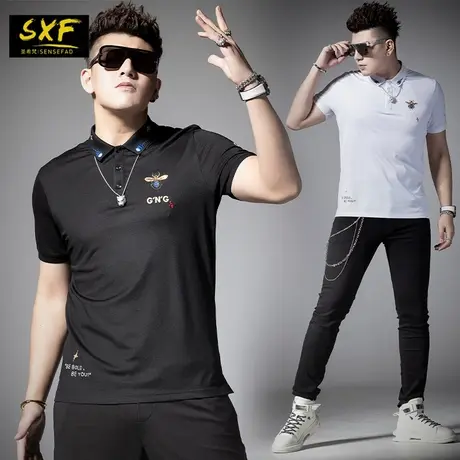 SXF圣希梵polo衫男 2020夏季新款翻领保罗衫刺绣上衣男士短袖潮牌商品大图