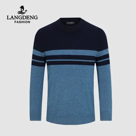 【商场同款】浪登男士纯羊毛衫2022秋冬条纹时尚保暖毛衣针织衫男商品大图