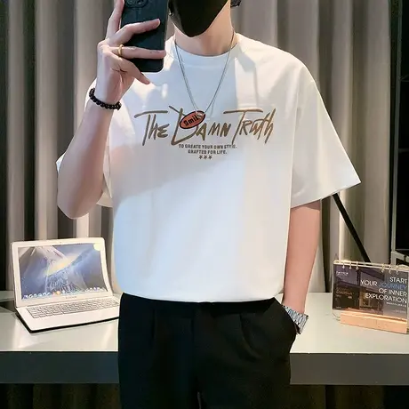 ins卡通印花短袖t恤男夏季爆款宽松休闲上衣潮牌小众青年半袖t恤商品大图