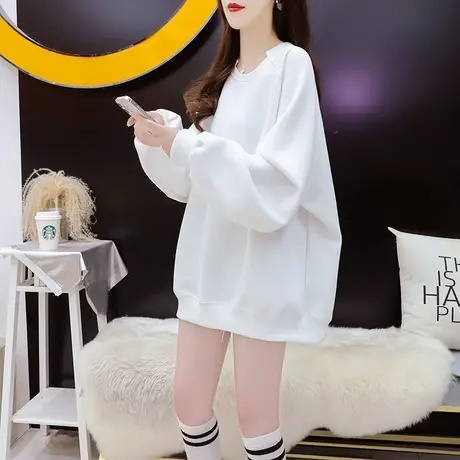 时尚简约卫衣外套女2023年新款早秋季时尚洋气百搭宽松慵懒风上衣商品大图