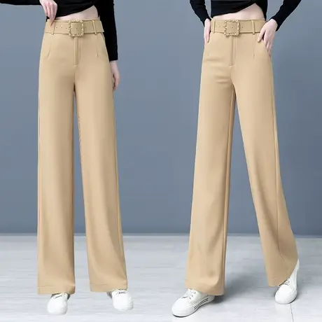 垂感阔腿裤女高腰显瘦秋季2023年新款宽松直筒裤气质西装休闲裤子商品大图