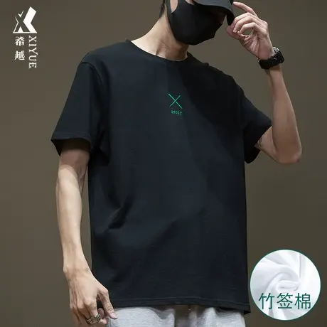 男装短袖t恤男纯棉夏季上衣男士宽松大码休闲男款夏装男生打底衫商品大图