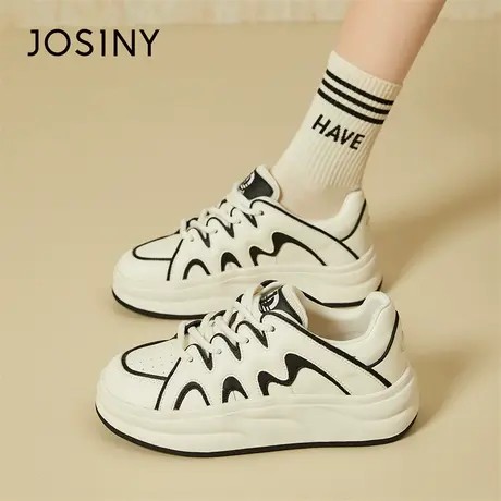 Josiny/卓诗尼小白鞋女款2024新款春季流行厚底运动鞋子爆款女鞋商品大图