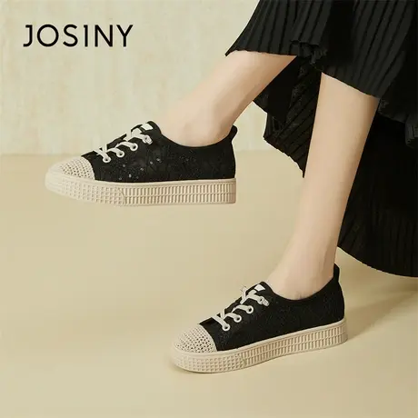 Josiny/卓诗尼小香风渔夫鞋女2024新款春季懒人一脚蹬浅口单鞋子商品大图