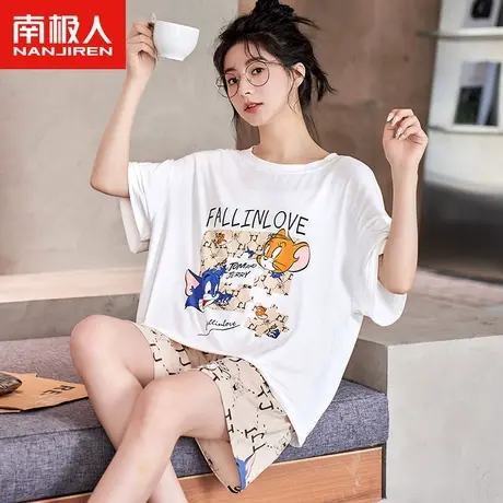 南极人睡衣女款夏季莫代尔短袖2023年新款夏天卡通凉感大码家居服商品大图