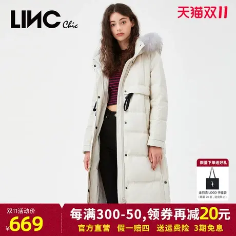 LINC金羽杰羽绒服女长款2021新款高腰复古简约大衣感外套2088509商品大图