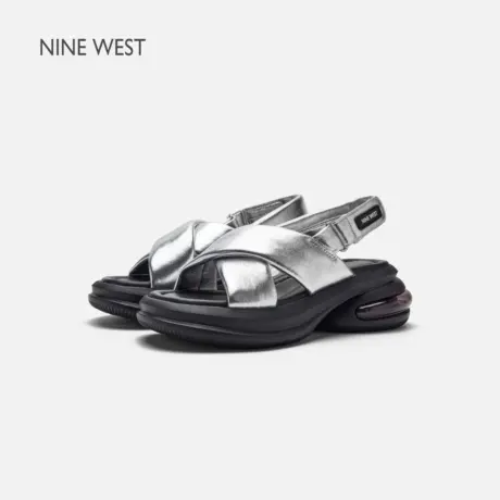 Nine West/玖熙厚底凉鞋女2025新款夏季外穿坡跟松糕沙滩鞋罗马鞋图片