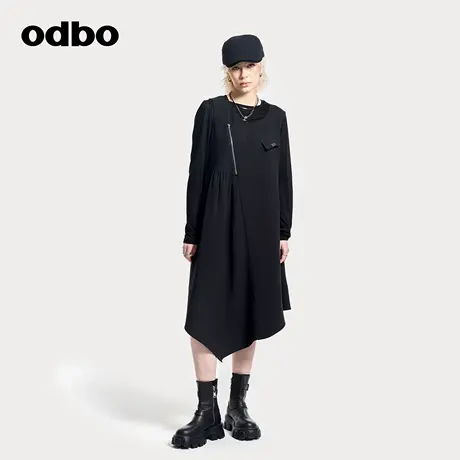 odbo/欧迪比欧连衣裙女2025新款设计感无袖背心裙原创时尚中长裙图片