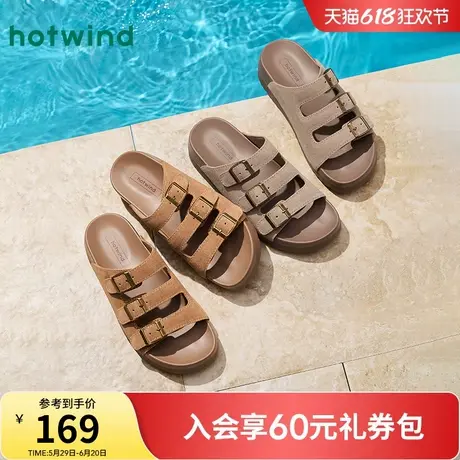 热风勃肯风凉拖女款2025年夏季新款复古外穿拖鞋女厚底休闲女鞋子图片