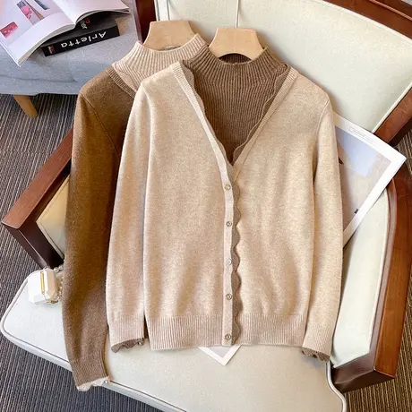 小香风毛衣女秋冬内搭超好看大码胖mm针织打底衫小众设计感慵懒风图片