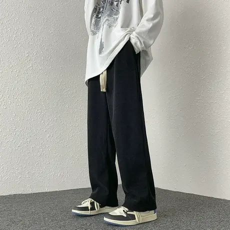 男款春秋裤子高街秋冬季潮牌休闲直筒裤宽松大码长裤垂感运动卫裤商品大图