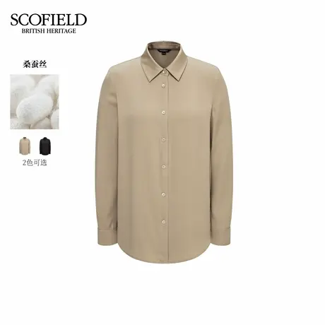 【桑蚕丝】Scofield女装优雅气质缎面衬衫垂顺上衣2025秋季新品图片