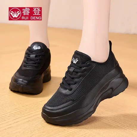睿登休闲鞋女鞋网面厚底韩版松糕鞋软底运动鞋女鞋子2025秋季新款商品大图
