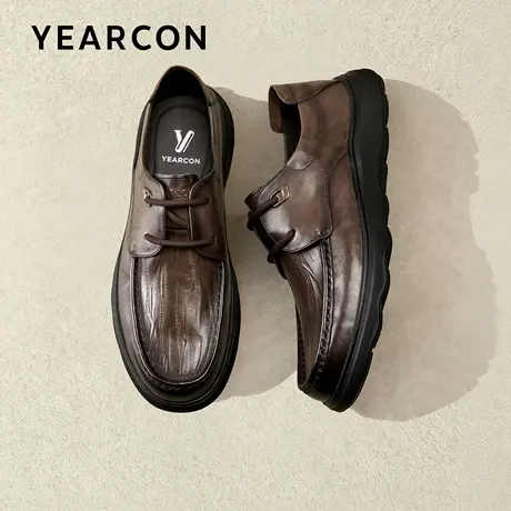 意尔康皮鞋男2026春季新款头层牛皮通勤休闲鞋舒适轻便软底爸爸鞋图片