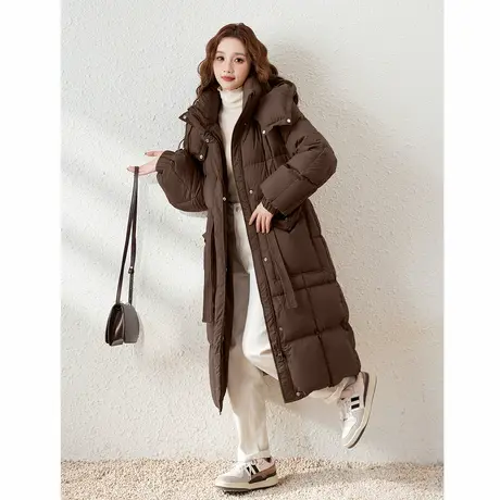 唐狮官方冬装新款女羽绒服连帽长款保暖羽绒面包服外套超好看cqtu商品大图