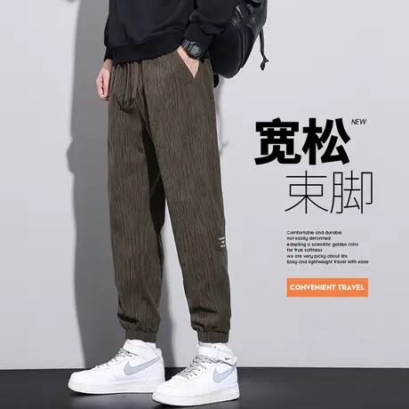 男装高级感美式潮牌束脚哈伦休闲裤秋冬季宽松痞帅高街运动男裤子商品大图