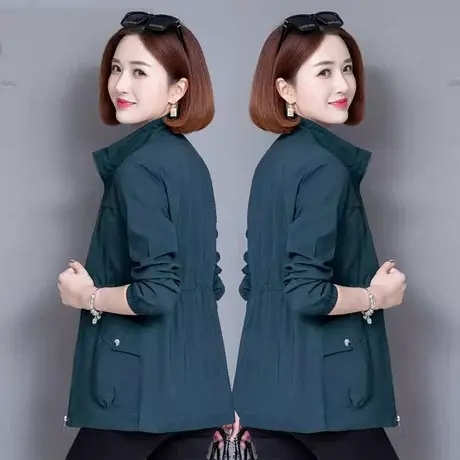 外套女大码春秋新款胖mm女装2023年秋装休闲女士风衣春季2022春装图片