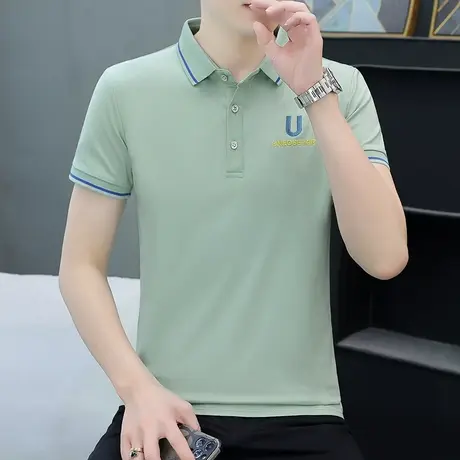 夏季保罗丅恤衬衫领汗衫衣服Polo衫男士短袖T恤纯棉翻领半袖体恤商品大图