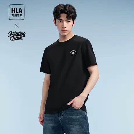 HLA/海澜之家SPRINTING SMILE系列短袖T恤24春夏新凉感短t男图片
