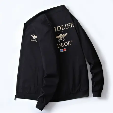 男士加绒加厚外套2023秋冬新款羽绒棉夹克韩版修身潮流休闲棒球服商品大图