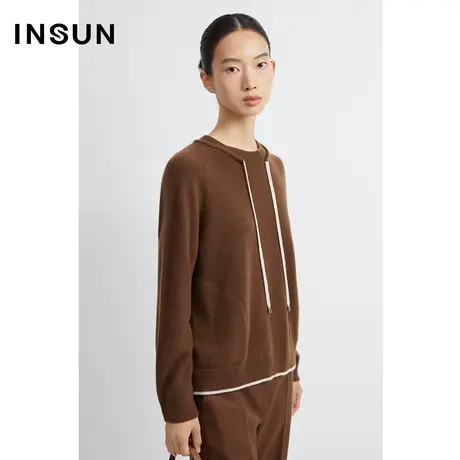 INSUN恩裳冬季羊绒羊毛混纺毛织衫图片