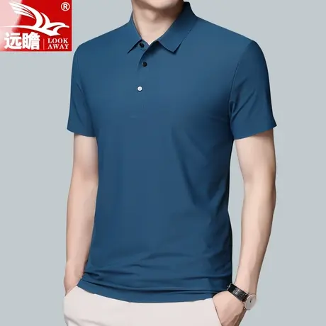 夏天男士t恤男夏季短袖圆领2022新款翻领休闲潮流体恤男衣服男款商品大图