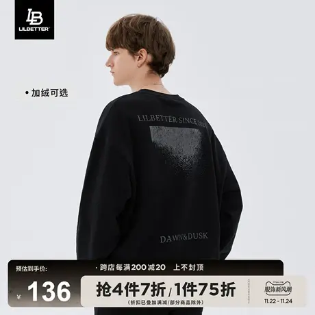 Lilbetter380g重磅卫衣男士秋冬装新款圆领加绒上衣美式潮牌外套商品大图
