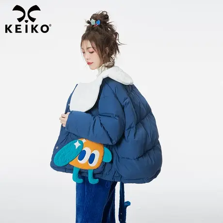 KEIKO 可爱卡通口袋短款棉服外套2023冬季小个子面包服加厚棉袄子图片