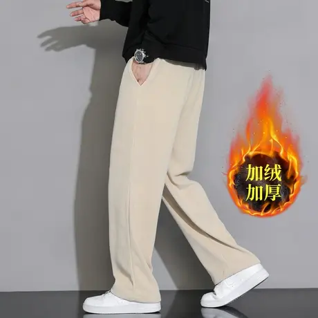 NASA灯芯绒裤子男款春秋冬季加绒厚垂感宽松直筒休闲长裤潮牌卫裤商品大图