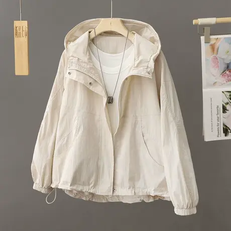 港风炸街粉色棒球服小个子短外套女2024春装新款连帽夹克工装风衣图片