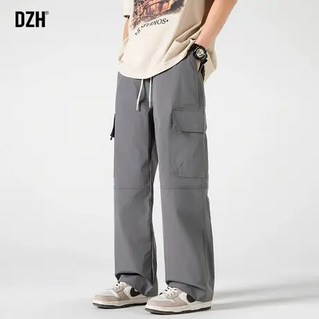 男士灰色工装裤男直筒宽松休闲裤子春秋男款美式高街2024新款长裤商品大图