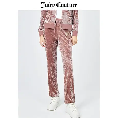 Juicy Couture橘滋休闲长裤女美式春季新品天鹅绒微喇直筒长裤女商品大图