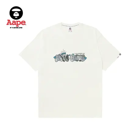 Aape旗舰店男装秋冬猿颜字母迷彩图案印花休闲短袖T恤1372XXL商品大图