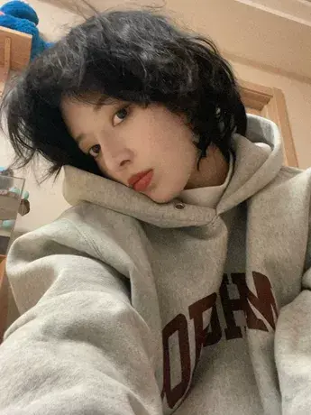 连帽卫衣女小个子字母印花oversize春秋薄款潮牌小众高街灰色外套商品大图