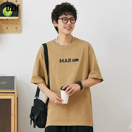 男生印花t恤男纯棉短袖潮牌夏季薄款男装半袖五分袖体恤夏天衣服商品大图