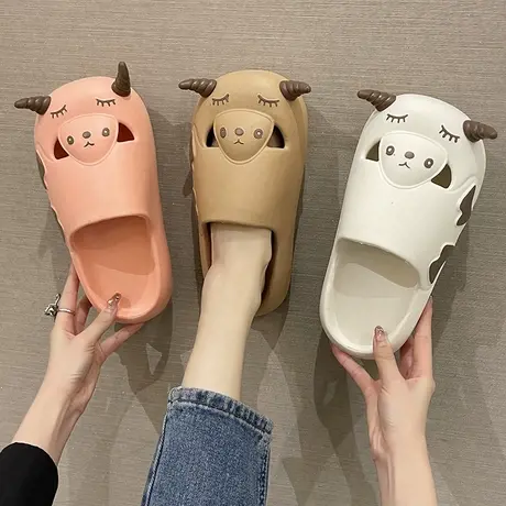 新款凉拖鞋女夏季居家外穿可爱卡通小羊学生宿舍厚底防滑包头拖鞋商品大图