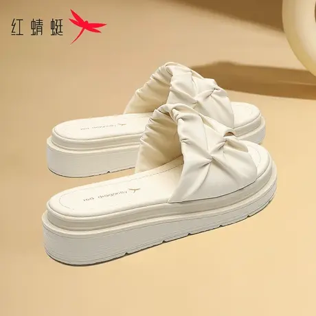 REDDRAGONFLY红蜻蜓 可可小姐~厚底凉拖法式高级感软底松糕拖鞋女商品大图