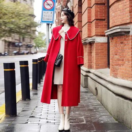 韩版气质双面呢大衣商品大图