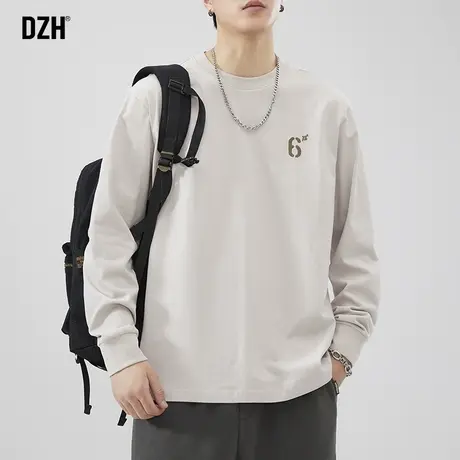 男士内搭长袖美式t恤男纯棉圆领宽松上衣休闲男装新款打底衫秋衣商品大图