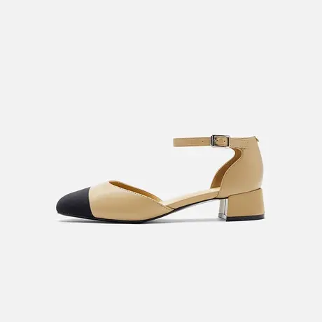 Nine West/玖熙2025年夏季新款包头凉鞋女圆头包跟玛丽珍粗跟女鞋图片