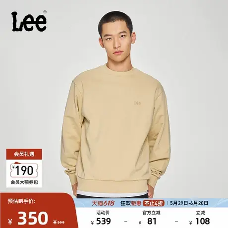 Lee商场同款25春夏新品舒适版圆领男宽松长袖卫衣潮LMT010174207图片